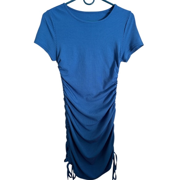 Women's Royal Blue Dress w/ Drawstring & Ruched Side Size Medium - Picture 1 of 3